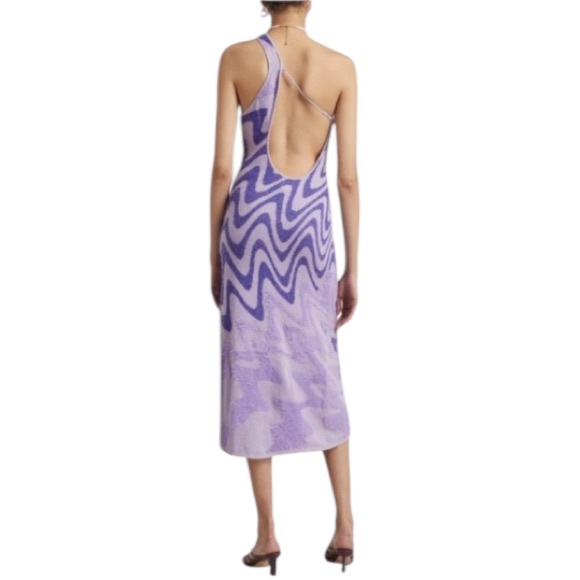 This is a House of Sunny Wannabe Hockney dress in shades violet wavy knit - Picture 17 of 17